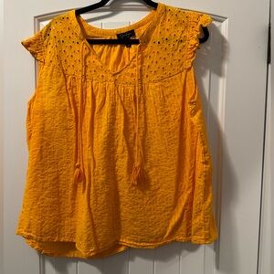 Jessica Simpson Vibrant Yellow Eyelet Blouse